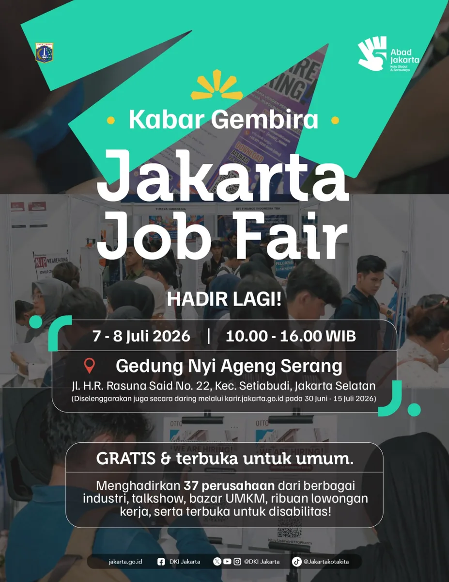 Job Fair Kabupaten Gunungkidul 2026 (Suku Dinas TKTE Wilayah Kabupaten Gunungkidul Barat) : 7-8 Juli 2026